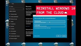 How to reset and reinstall Windows 10 from the Cloud [upl. by Ahsiekam]