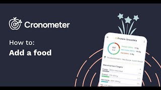 How To Add A Food In Cronometer [upl. by Zere]