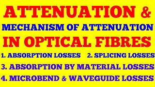 ATTENUATION IN OPTICAL FIBER  ATTENUATION AND MECHANISMS OF ATTENUATION IN OPTICAL FIBRES  NOTES [upl. by Ellehcir]