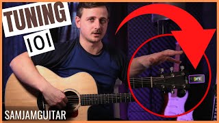 How To Tune A Guitar With a Clip on Tuner 👍 For Beginners [upl. by Hasty]