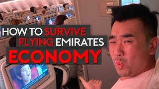 How to Survive Flying Emirates Economy Class Top Tips [upl. by Waddle]