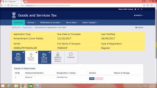 Amendment of GST Registration  core fields areasLIVE DEMOHINDI STEP BY STEP [upl. by Anilak]