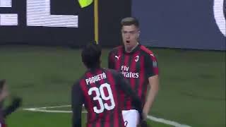 Krzysztof Piateks Celebration with Milan Fans Chant [upl. by Arodoet]