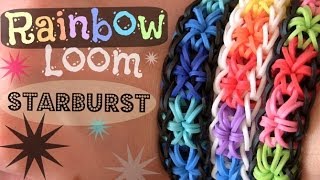 RAINBOW LOOM  Starburst Bracelet  How To  SoCraftastic [upl. by Sabella]