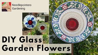 DIY Glass Garden Flowers Tutorial Garden Art [upl. by Jessalyn]