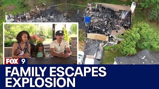 Family escapes MN house fire explosion [upl. by Llenrap]